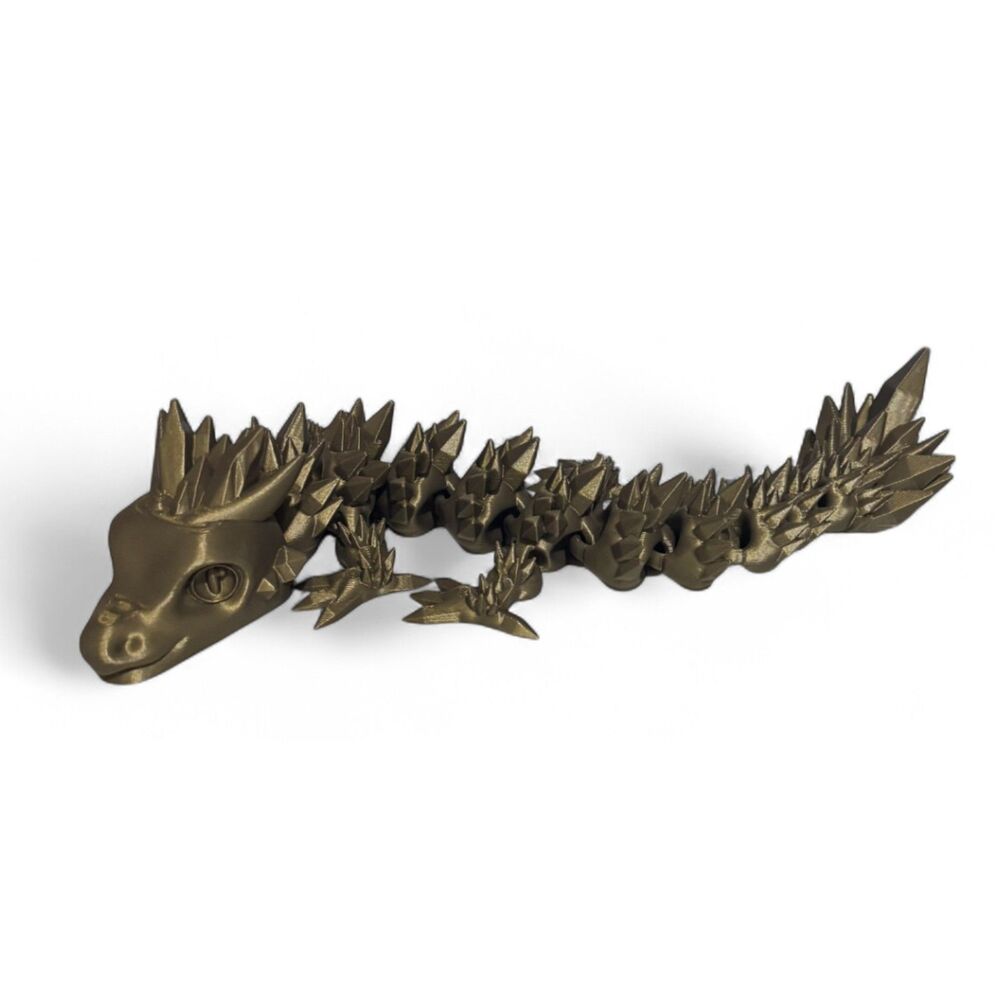3D Printed - 8" Baby Crystal Dragon - Bronze - #3408-18